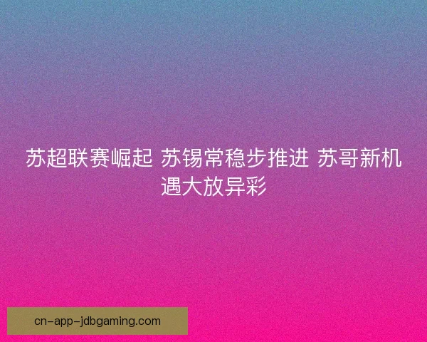 苏超联赛崛起 苏锡常稳步推进 苏哥新机遇大放异彩 苏超联赛崛起 苏锡常稳步推进 苏哥新机遇大放异彩